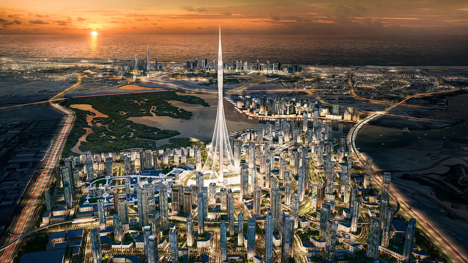 Rendering of Dubai's future Creek Tower. (Autograph Realtors)