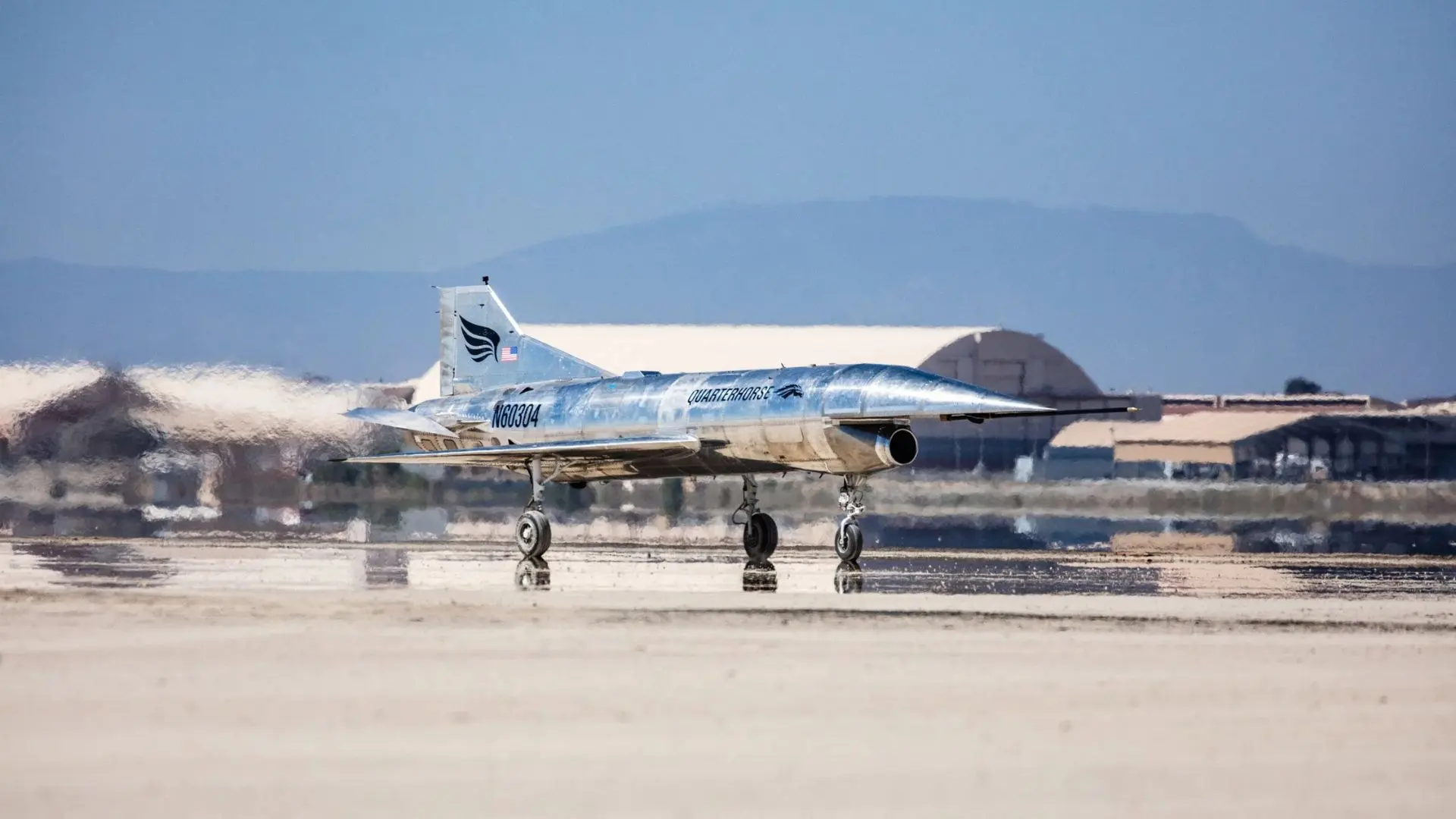 Quarterhorse Mk 2.1, Hermeus' newest F-16-sized jet, built to break the sound barrier.