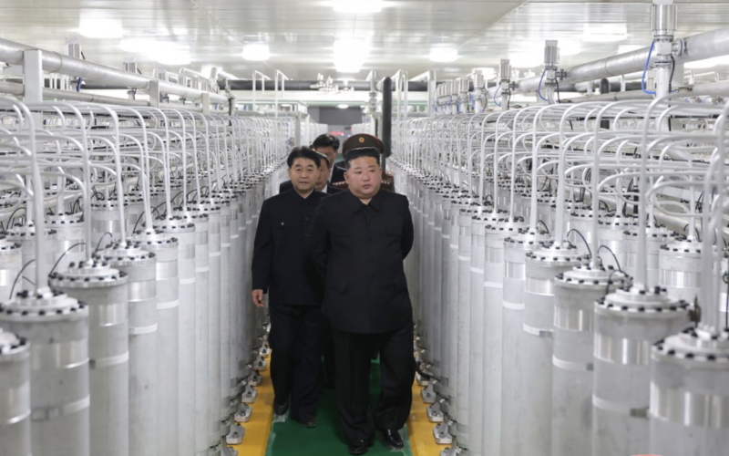 North Korean leader Kim Jong-un has visited a newly launched nuclear material production facility.