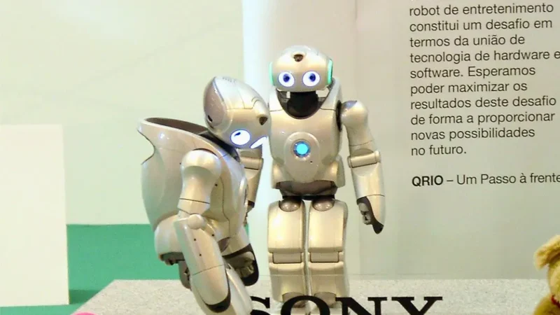 Presentation of the Sony Qrio Robot. (Image via Wikimedia Commons)