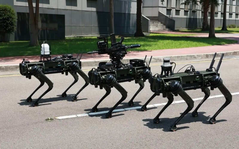 Taiwan unveils three military-specific robot dog prototypes.